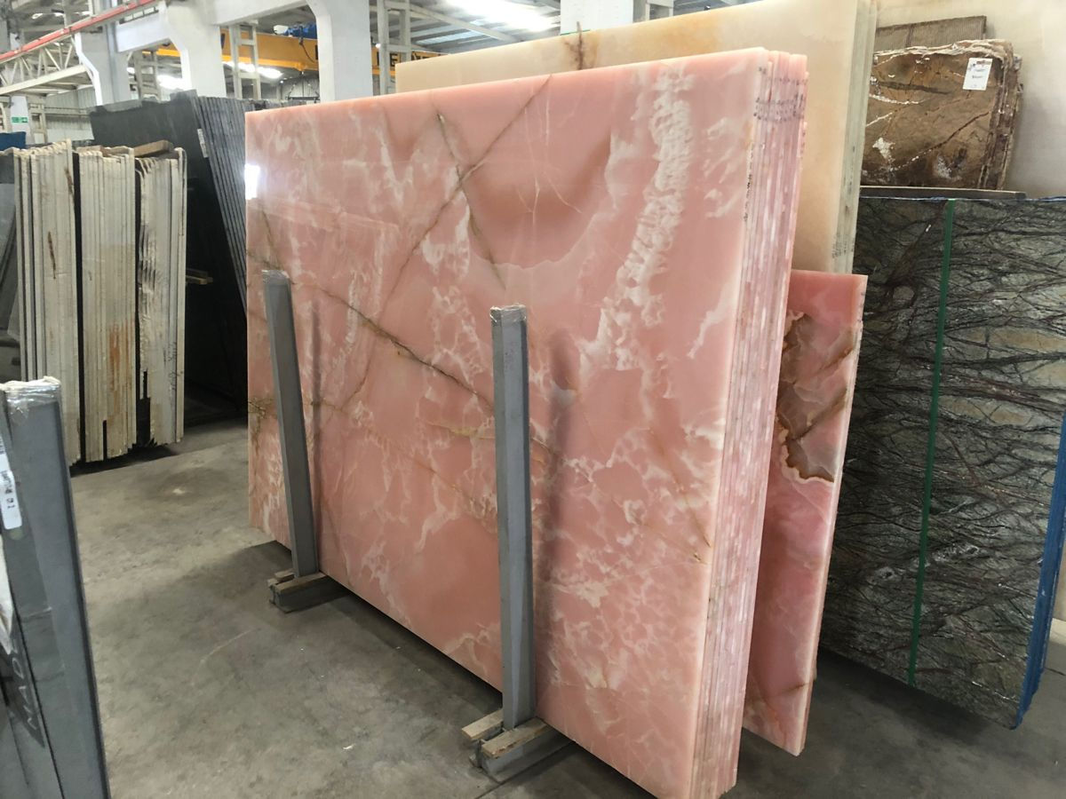 Pink Crystal Onyx Marble Slab