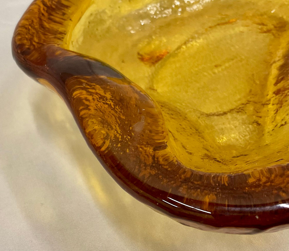 Thumbnail: Blenko Glass "Amoeba" Freeform Dish Amber (#966)