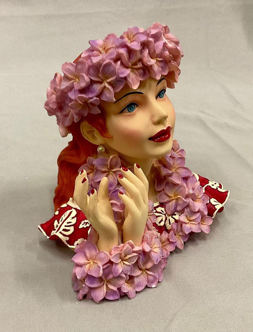 Thumbnail: 2004 Signed Cameo Girls Miniature Abigail 1939 “Luau Lovely” Head Vase