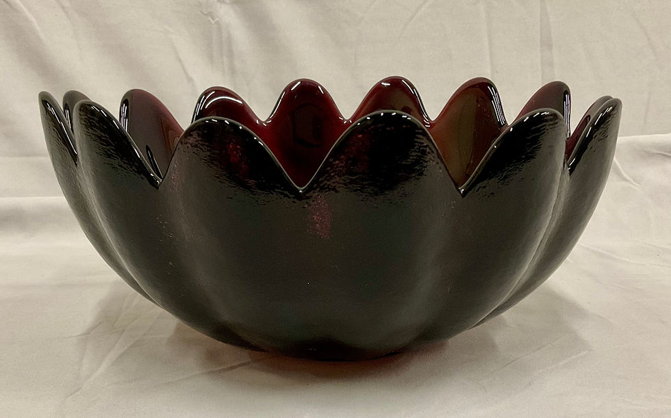 Thumbnail: Blenko Glass Large Lotus Petal Bowl Amethyst (#6143L) 