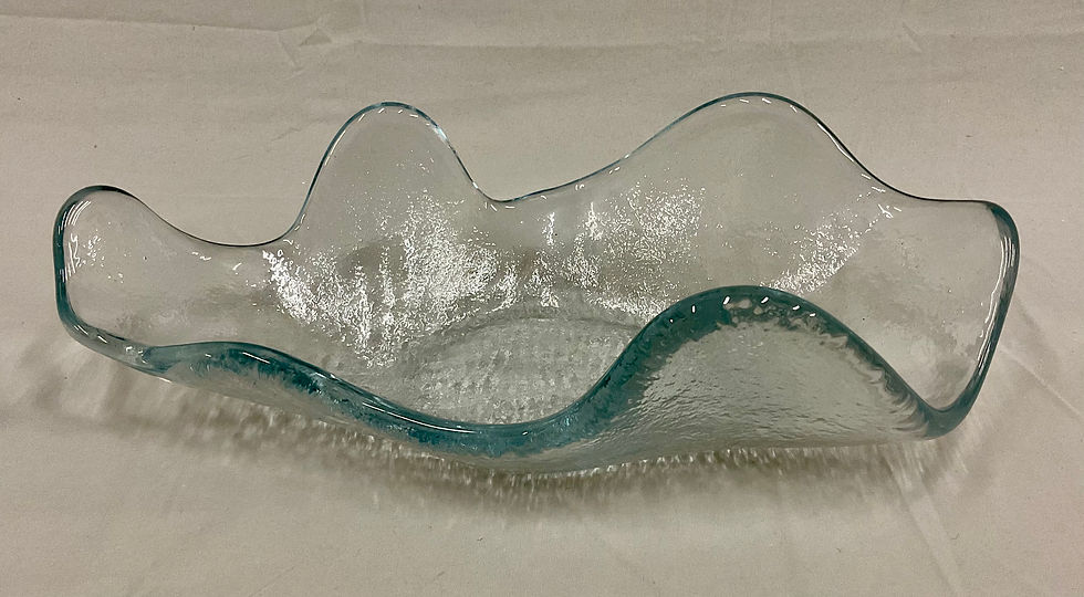 Thumbnail: Clear Blenko Free Form Large Dish/Bowl (#633)
