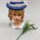 Thumbnail: Relpo Vintage Teen Lady Head Vase K1837 Blue Top Hat Blonde Curls