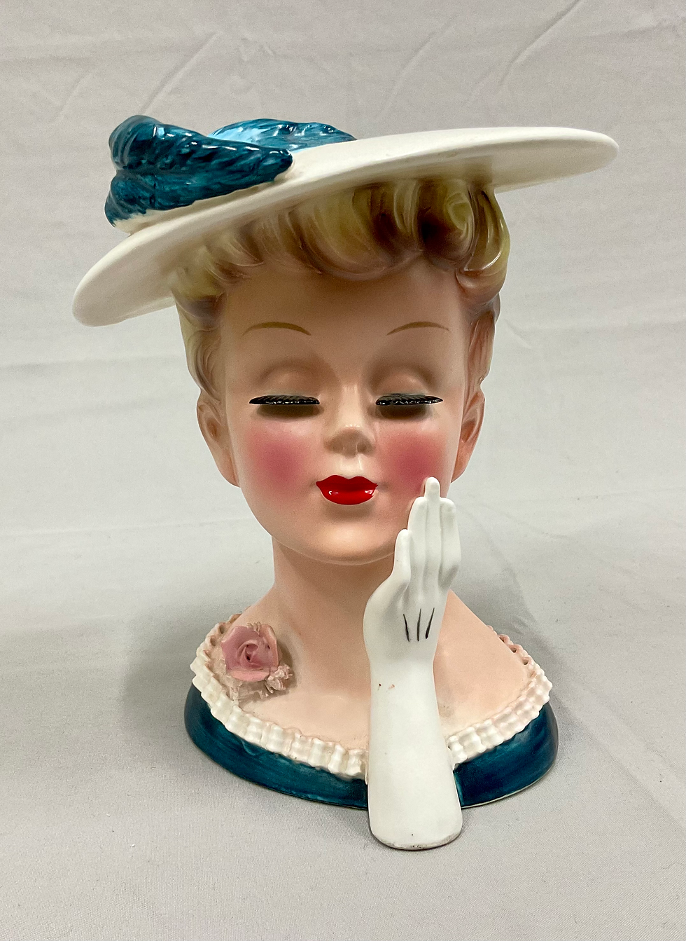 Lefton’s Japan Vintage Head Vase 2359 Feathered Lady