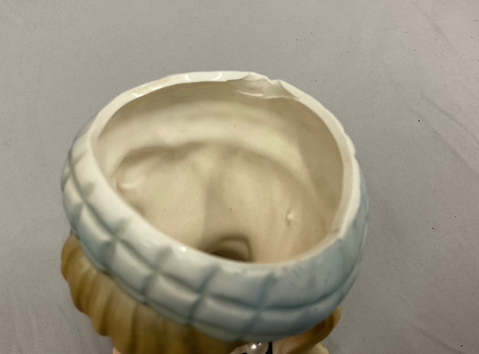 Thumbnail: Brinn’s Vintage Lady Head Vase Blonde Blue Hat TP-2119 Japan
