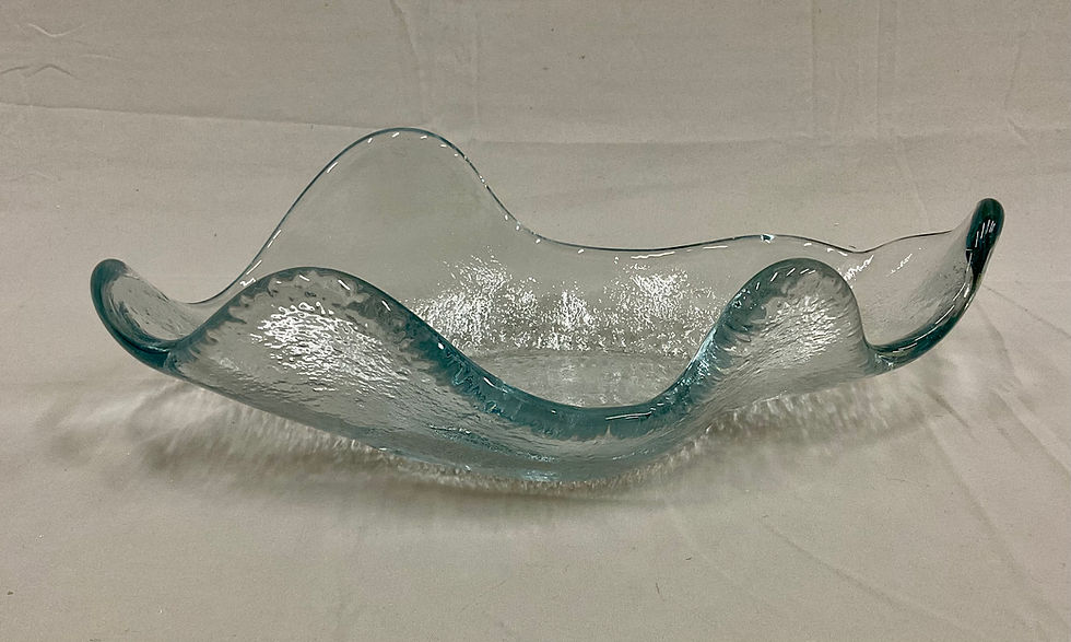 Thumbnail: Clear Blenko Free Form Large Dish/Bowl (#633)