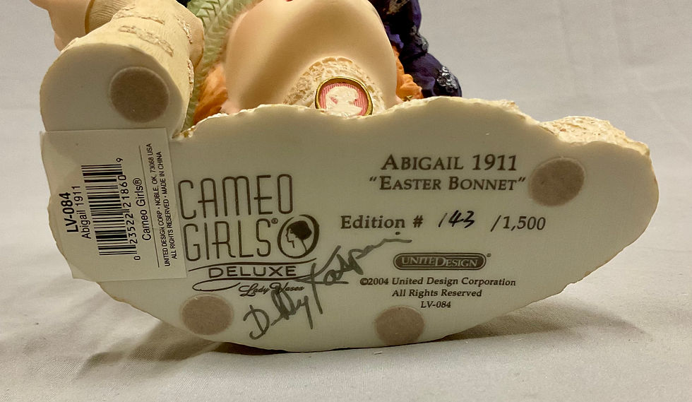 Thumbnail: Signed 2004 Cameo Girls Abigail 1911 “Easter Bonnet” Head Vase