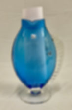Thumbnail: Blenko Glass Standing Figural Fish Vase Blue (#9223)