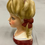 Thumbnail: Brinn’s Vintage Lady Head Vase Blonde Pigtails Maroon Dress T-1962