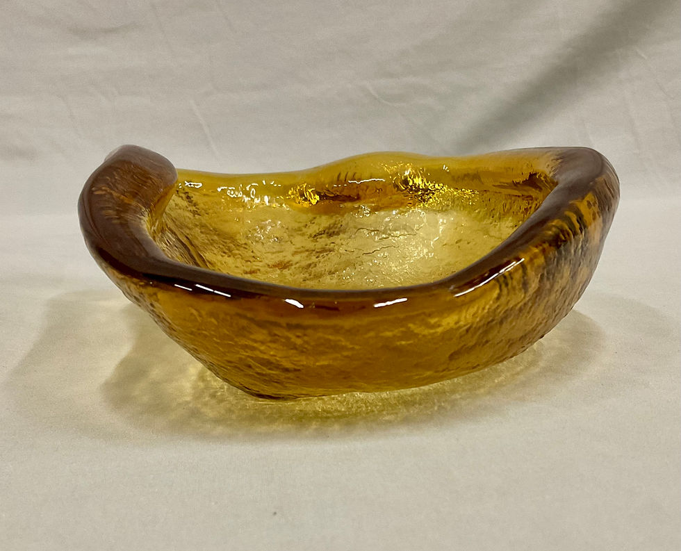 Thumbnail: Blenko Glass "Amoeba" Freeform Dish Amber (#966)