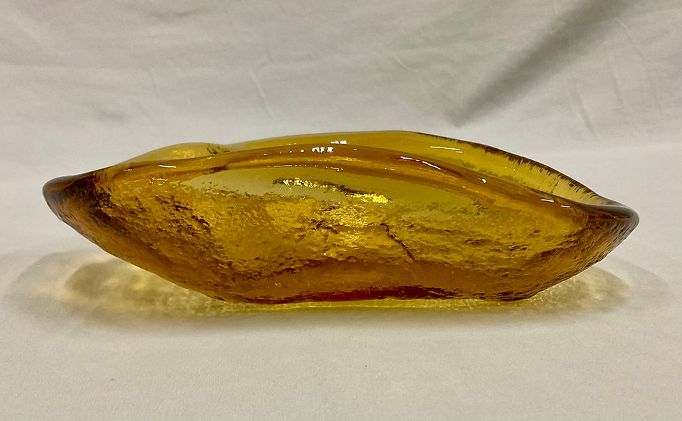 Thumbnail: Blenko Glass "Amoeba" Freeform Dish Amber (#966)