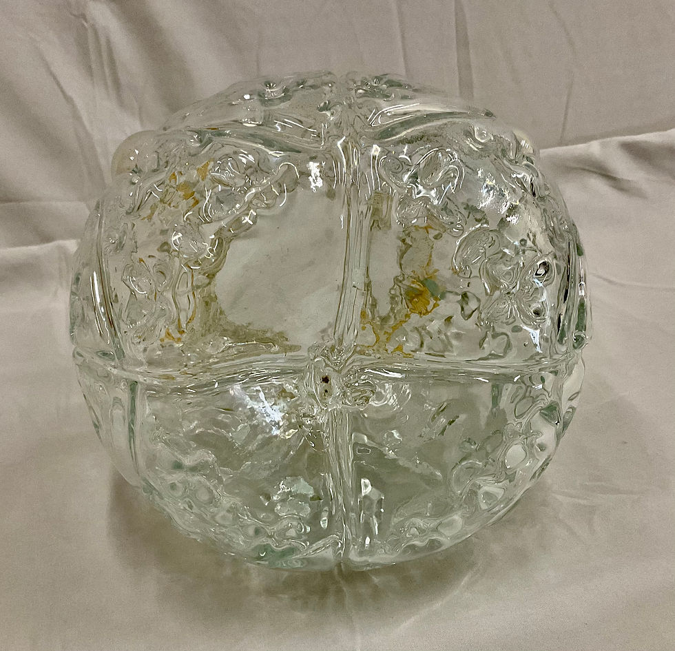 Thumbnail: Blenko Glass Textured Ball Vase Crystal with Topaz Accent (#9431)