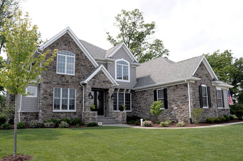 stone veneer on exterior of a beautiful Indiana home