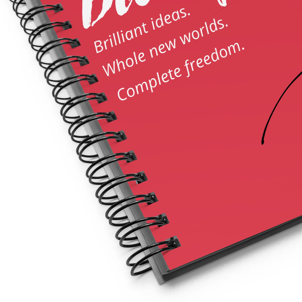 Thumbnail: Headfirst, Birthing Freedom Spiral Notebook and Journal in Fire