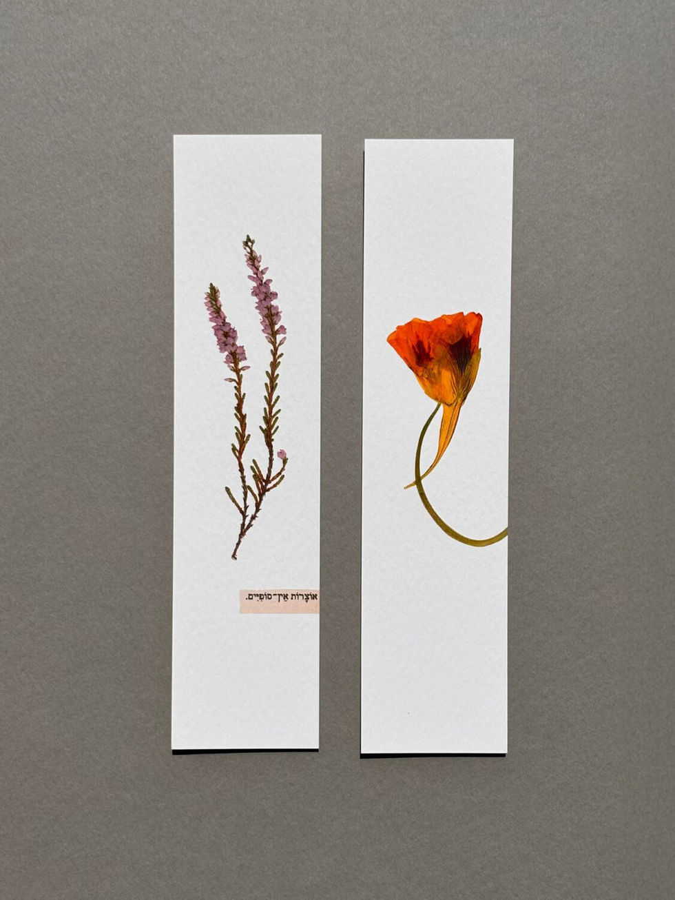 סימניות הדפס פרחים מיובשים