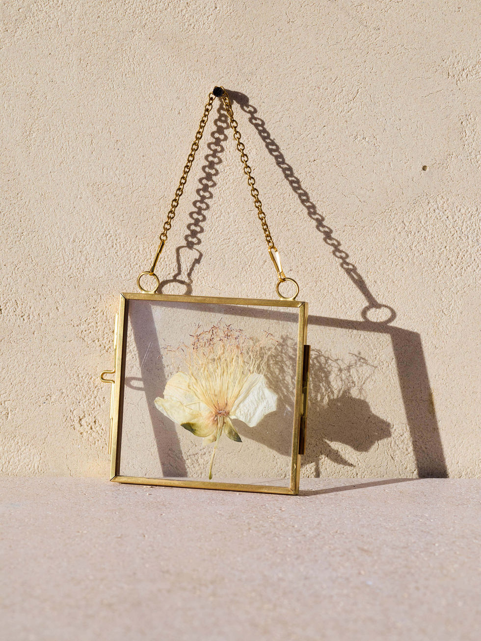 אמנות פרח מיובש בזכוכית