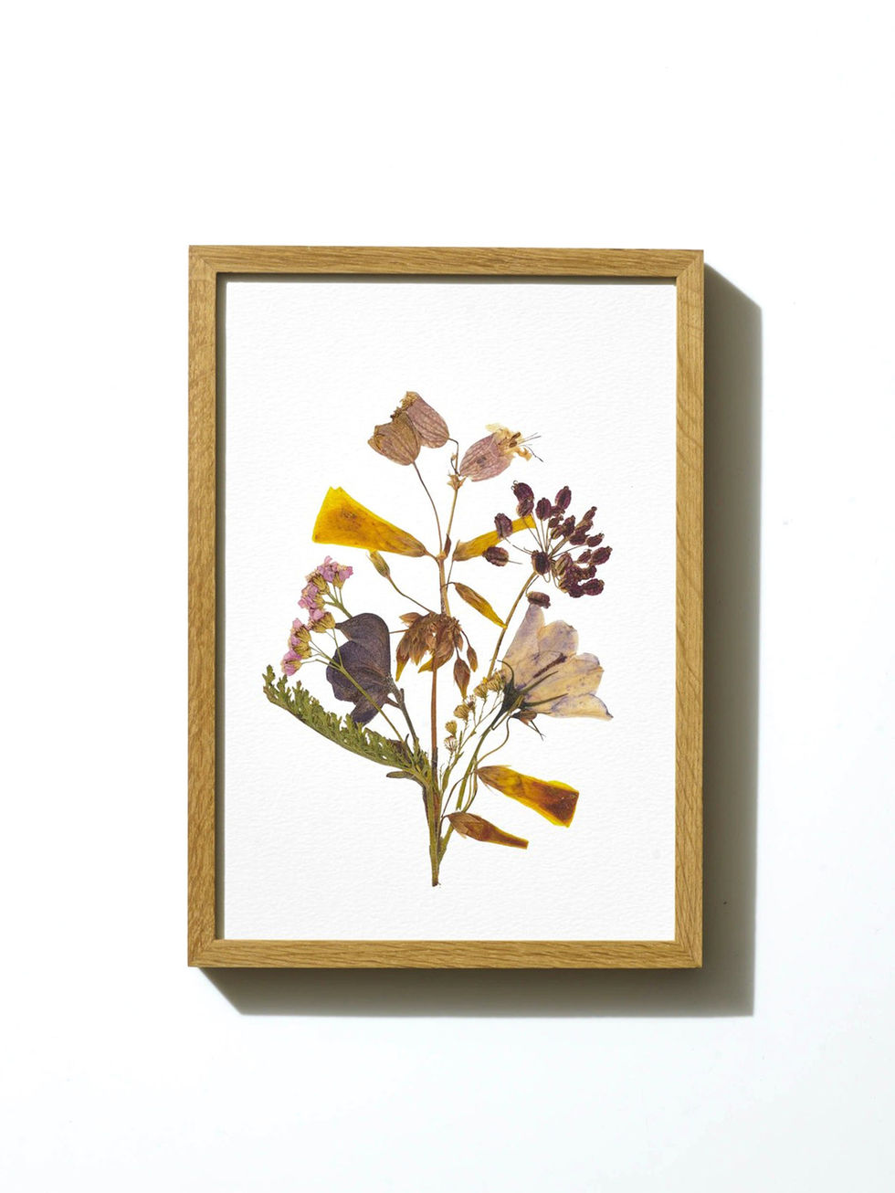 הדפס ממוסגר - פרחים מיובשים בטכניקה מסורתית
