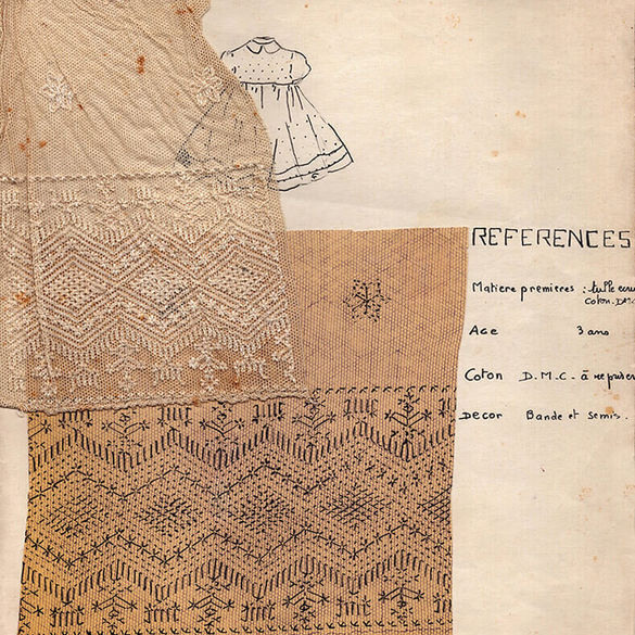 Tulle embroidery traditional craft sketch book