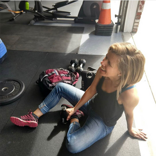 trusii, Woman with trusii water bottle after crossfit workout