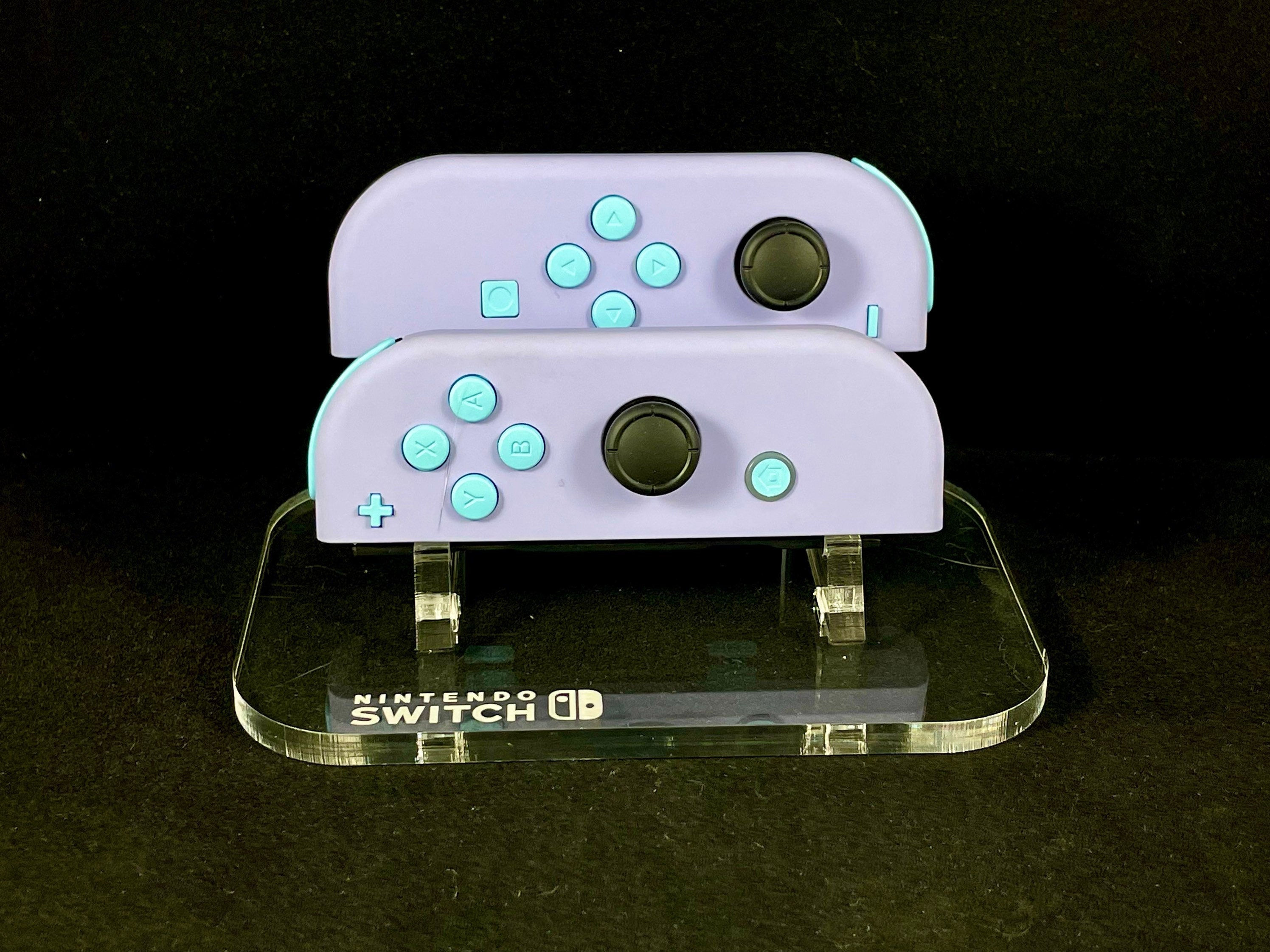 Violet Pastel Nintendo Joycon Set With Heaven Blue Buttons