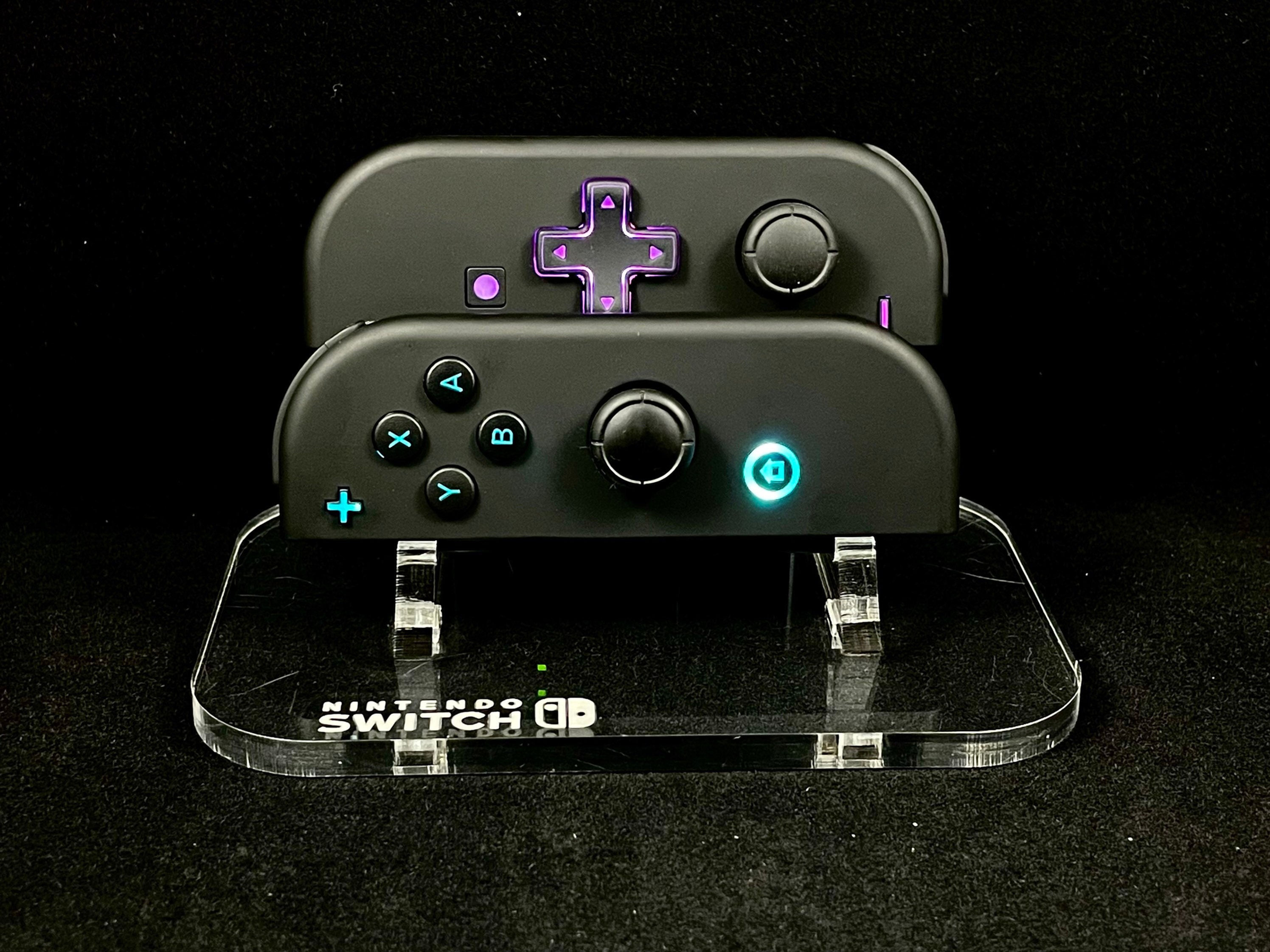 Custom LED Nintendo Joy-Cons with D-Pad | Matte Black Modded Switch Controllers