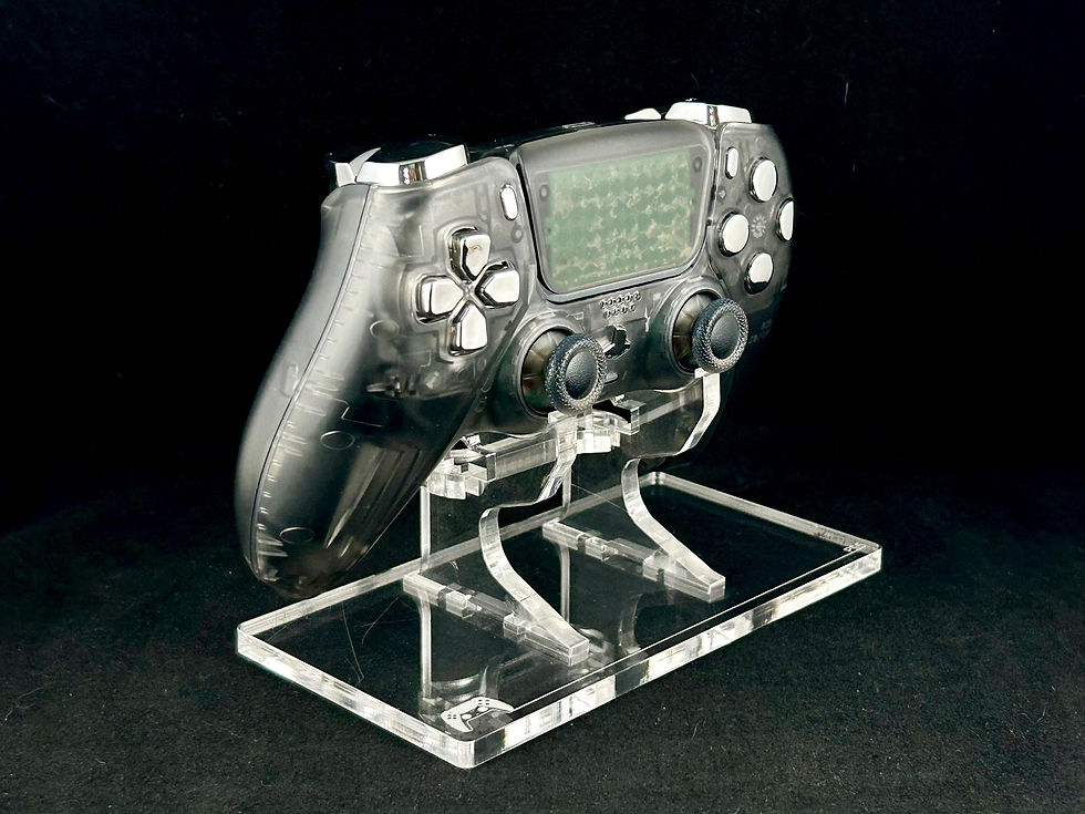 Transparent Black custom PS5/PC controller with Chrome Buttons
