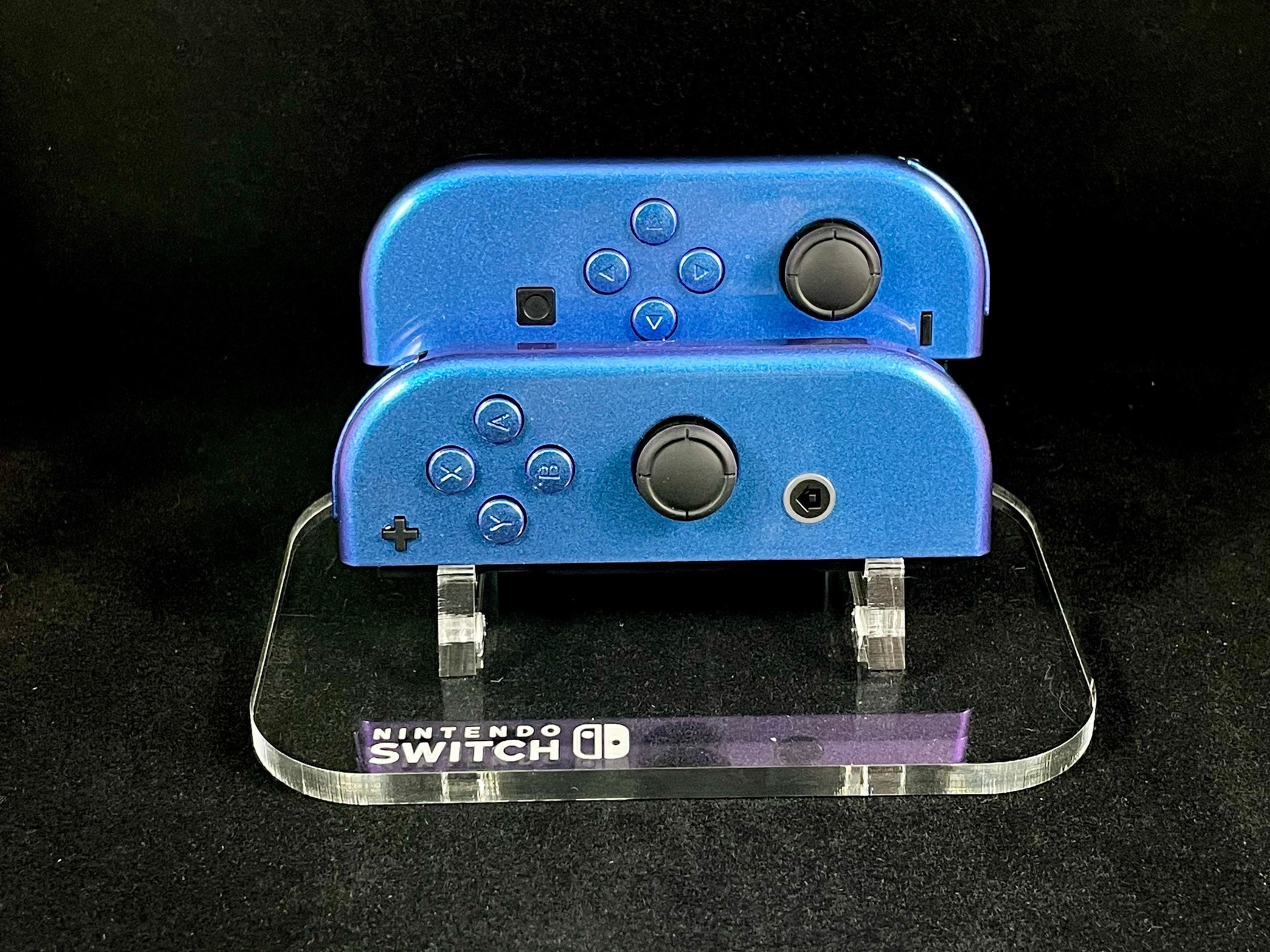 Custom Purple & Blue Chameleon Chrome Nintendo Joycon Set