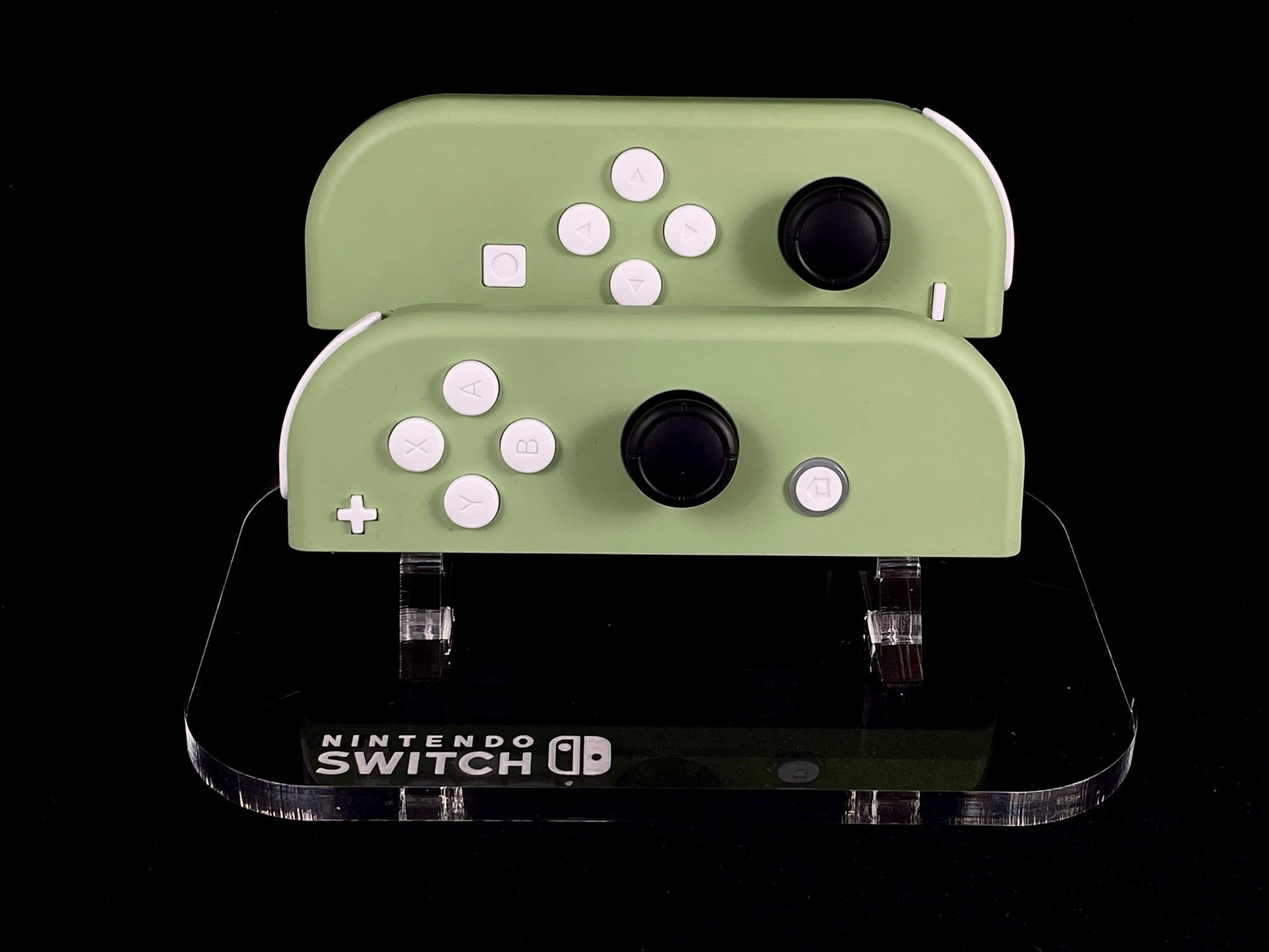 Matcha Green Nintendo Joycons with White Buttons