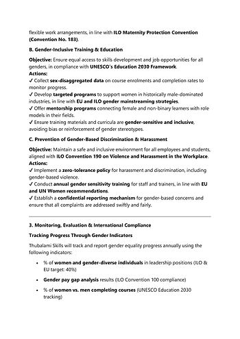 Thubalami Gender Equality Plan