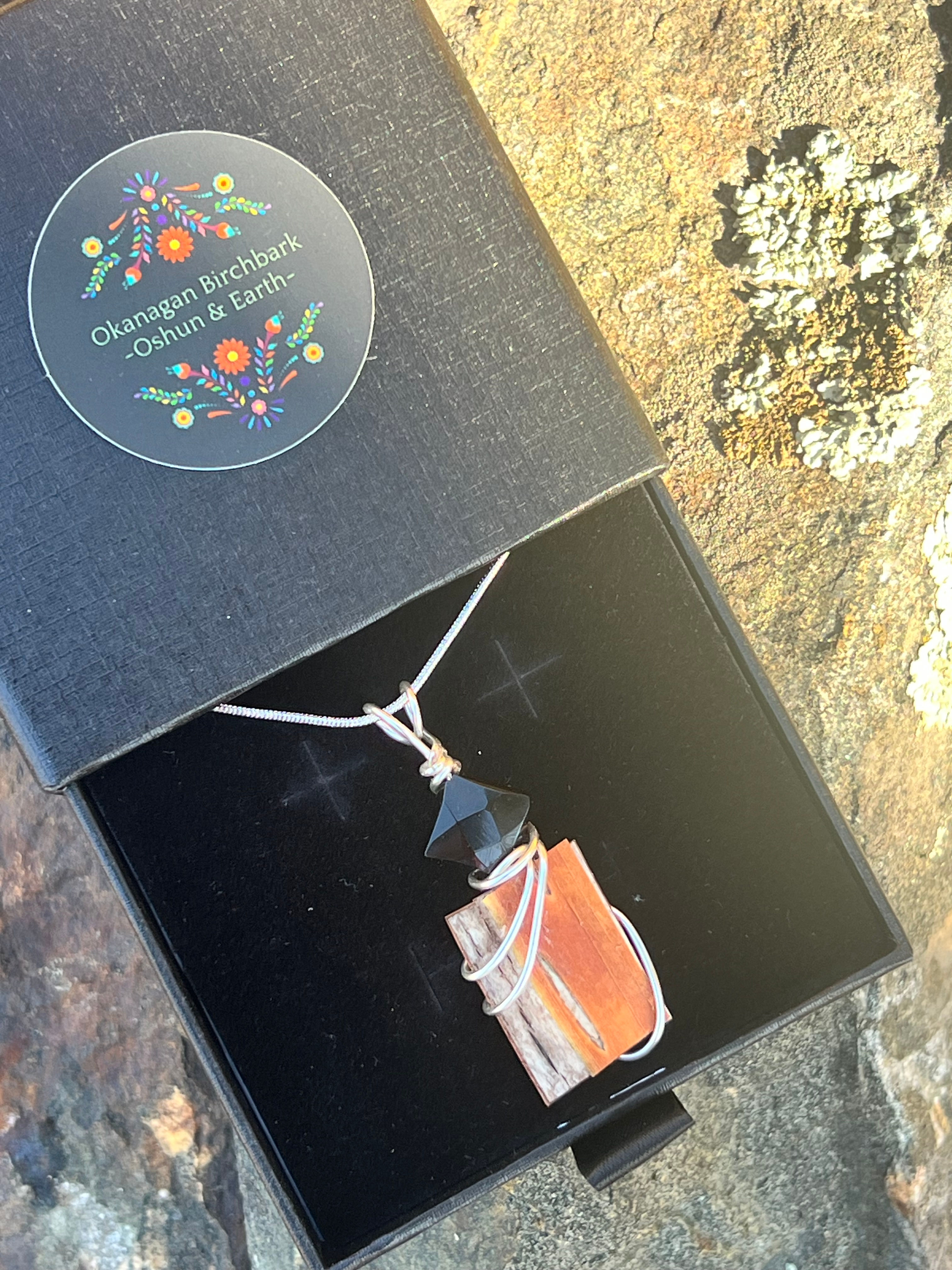 Okanagan Birchbark and Agate Necklace