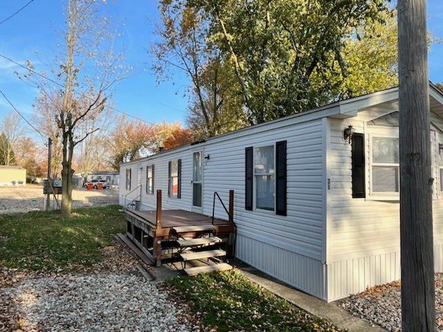 Front of home with deck