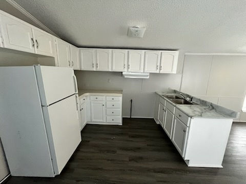 Kitchen, white cabinets and appliances