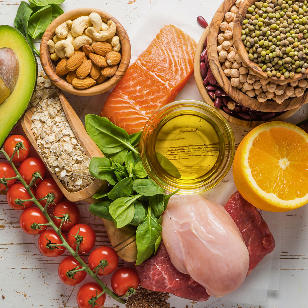 a flat lay photo of Japanese food in various small dishes with hot pot