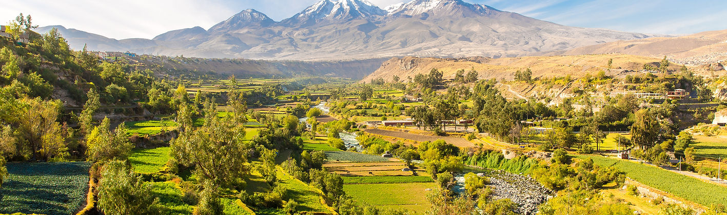 View Of The Misty Volcano In Arequipa, P