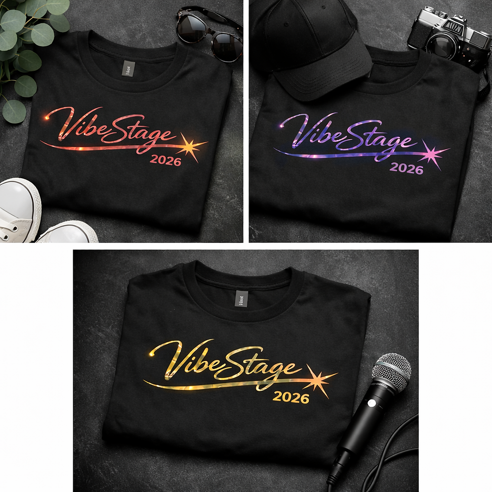 Thumbnail: VibeStage Official 2026 YOUTH T-Shirt - Holographic Edition Centered
