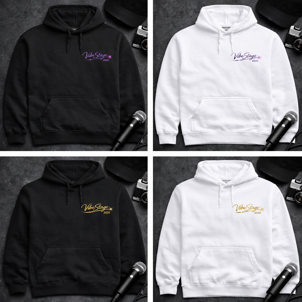Thumbnail: VibeStage Official 2026 ADULT Hoodie- Holographic Edition Left Chest
