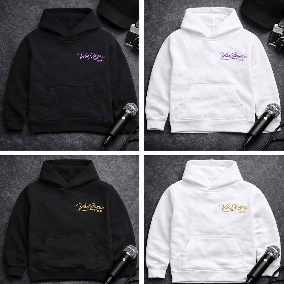Thumbnail: VibeStage Official 2026 YOUTH Hoodie- Holographic Edition Small Corner