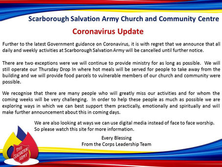 COVID-19 Message - 17th March 2020