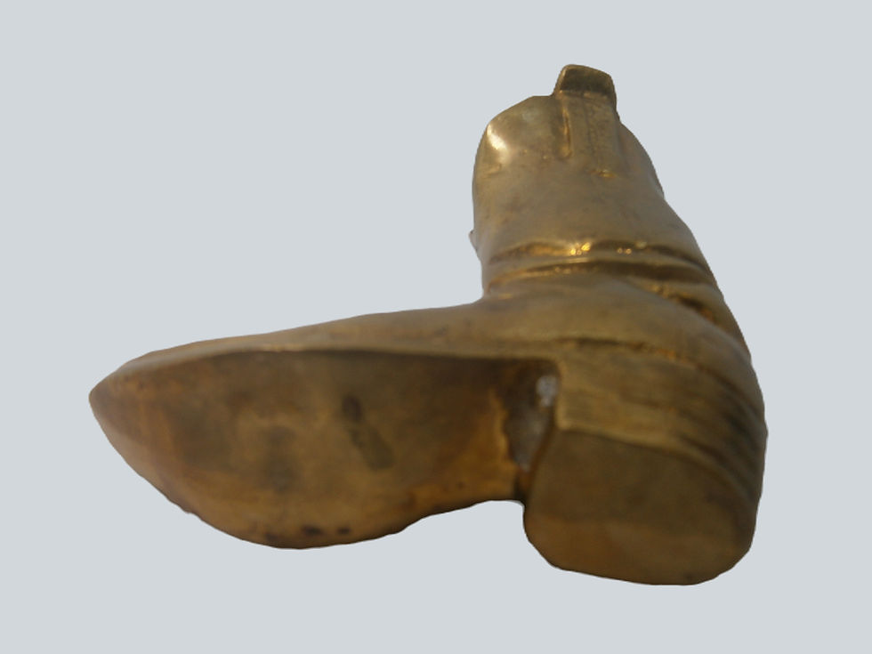 Thumbnail: Vintage Victorian Cowboy Boot - Style Solid Brass Boot Shoe Vase - 385g