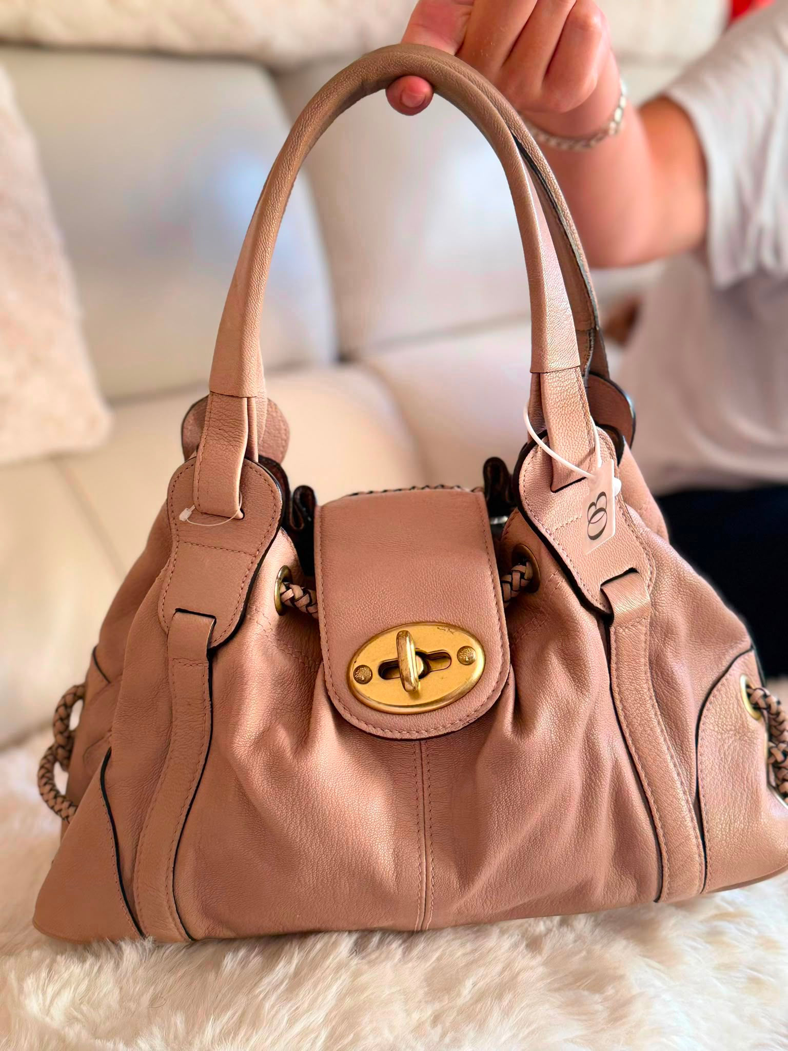Authentic Mulberry Tillie Leather Tote – Blush / Nude