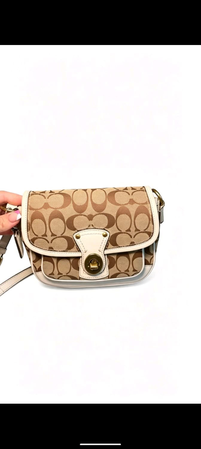 Coach Signature Jacquard Turn-Lock Crossbody Bag