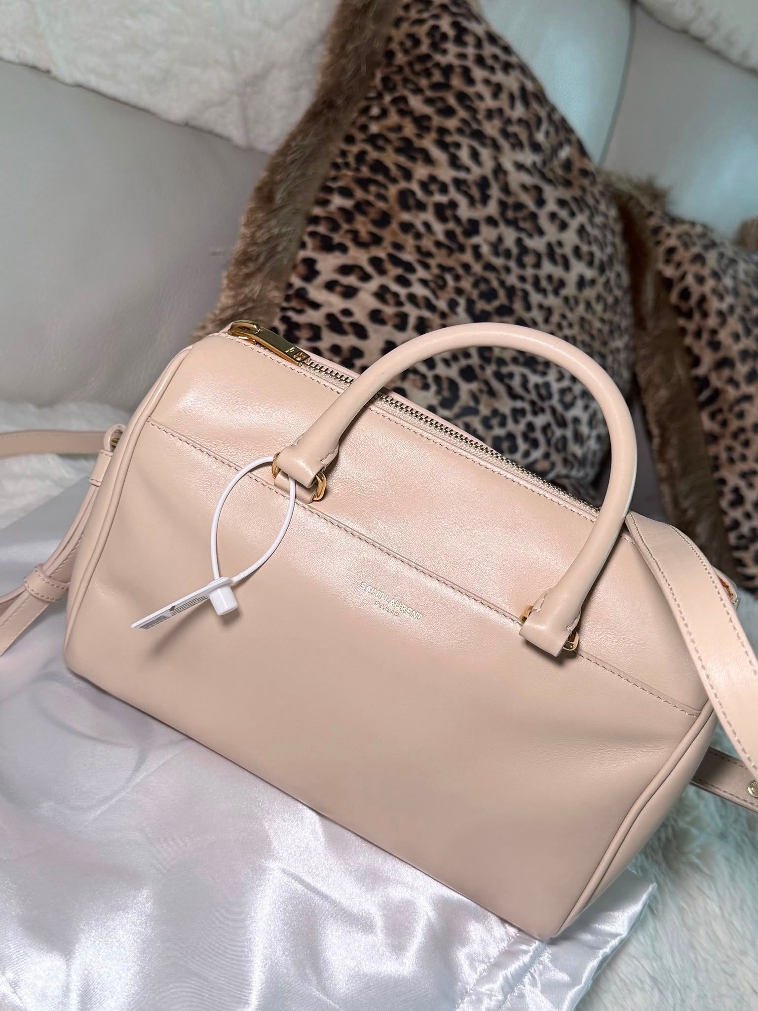 Authentic Saint Laurent Baby Duffle Bag – Nude/Beige Smooth Leather