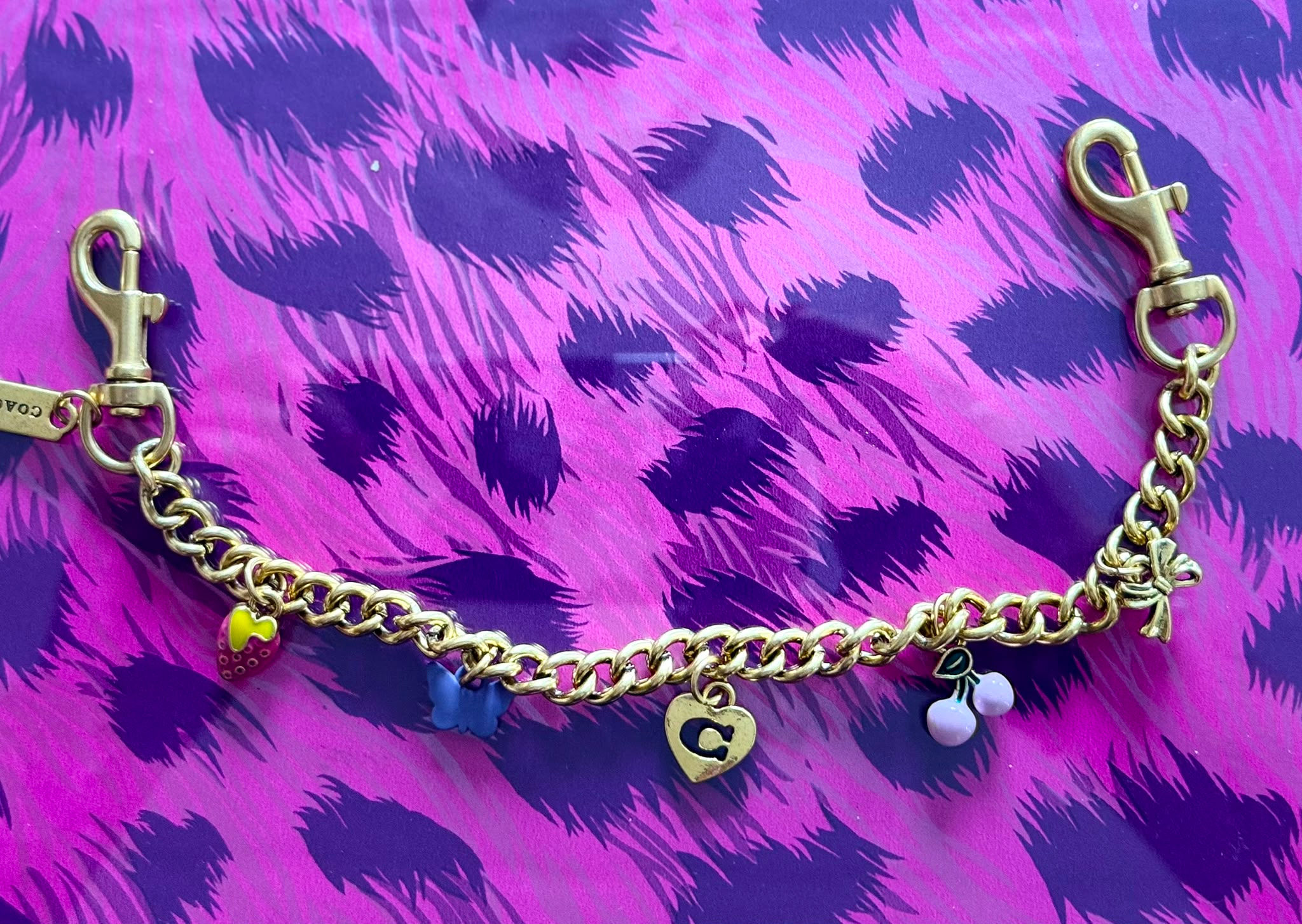 Authentic Coach Gold-Tone Charm Chain Bag Strap / Bag Charm