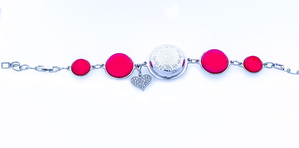 Thumbnail: SILVER Locket Bracelet with designed top