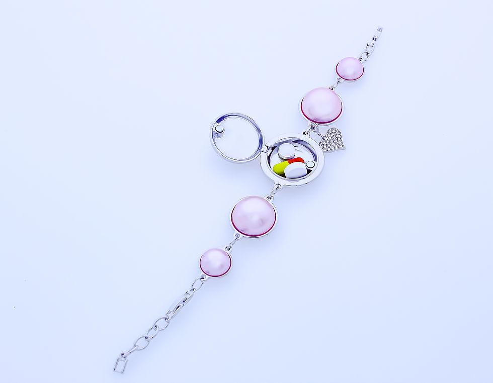 Thumbnail: SILVER Locket Bracelet with designed top