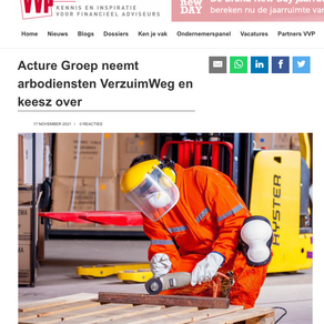 Acture Groep neemt arbodiensten VerzuimWeg en keesz over