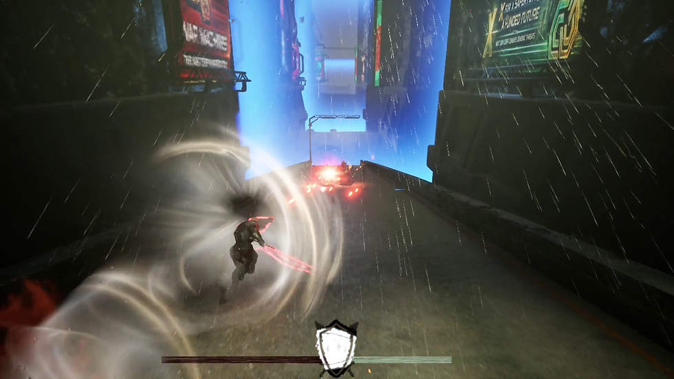 Warrior charging through ranged attacks