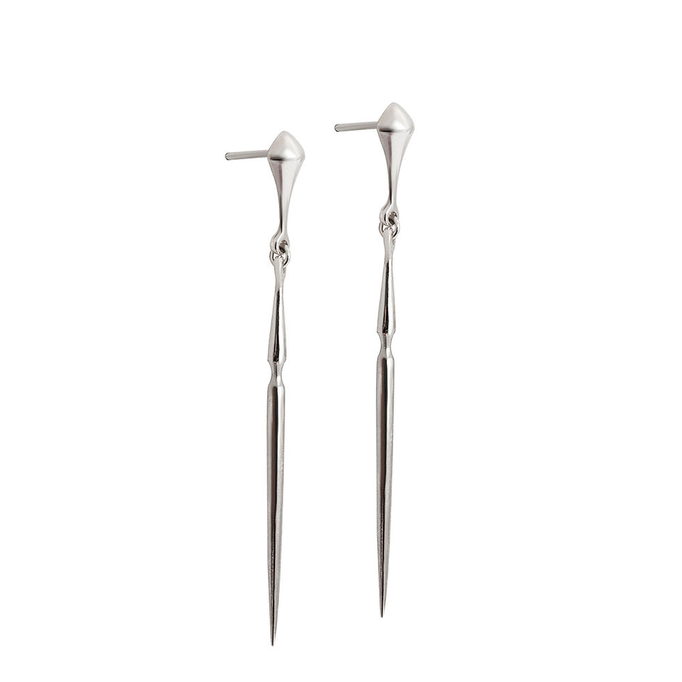 U.E.114 Silver Drop Earrings