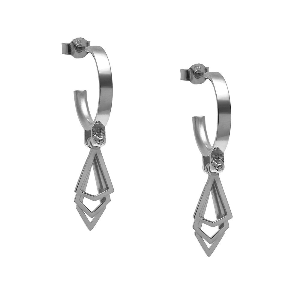 Thumbnail: R.E.111 Silver Drop Earrings