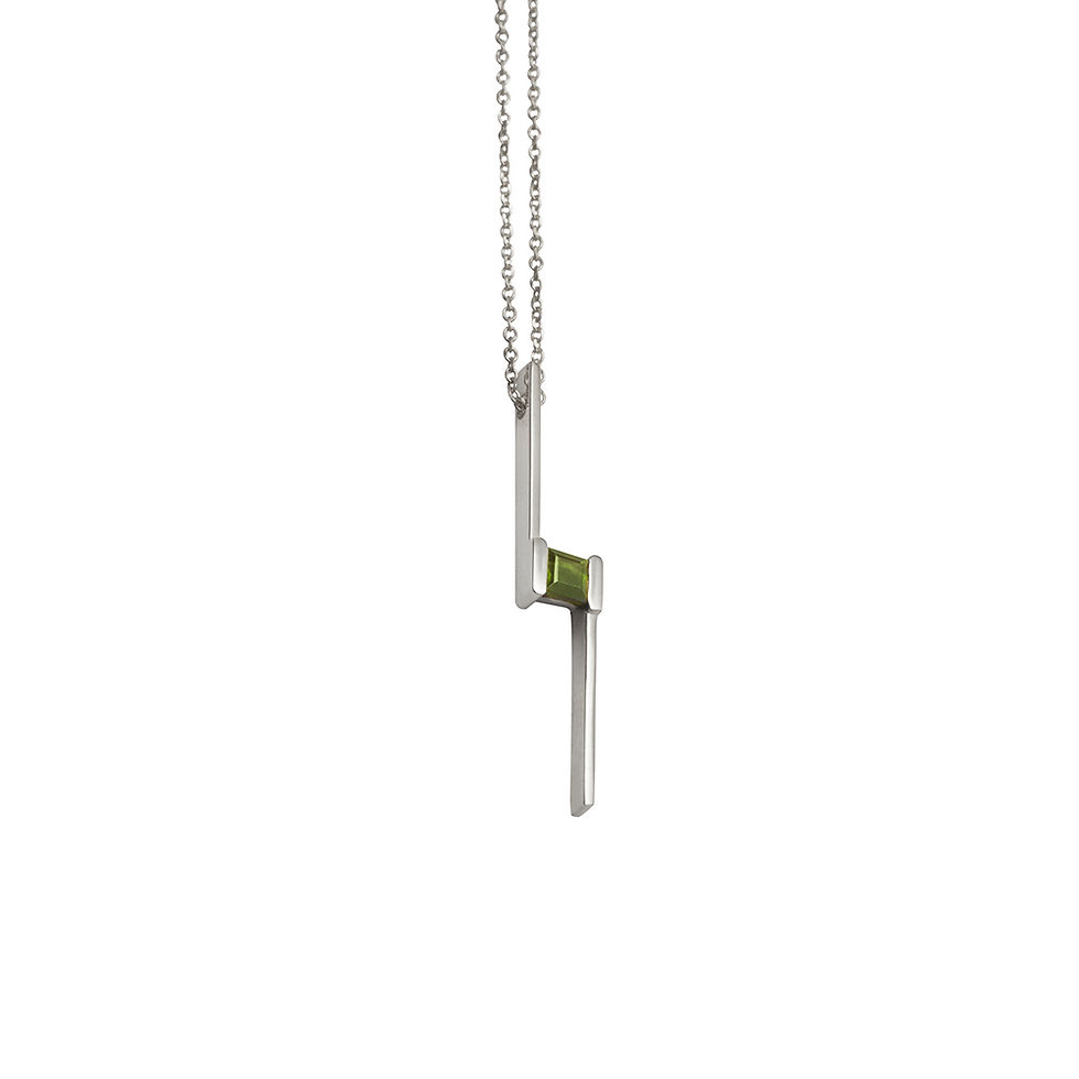 Thumbnail: P.P.103 Silver Pendant with Tourmalines or Garnet in Silver Chain