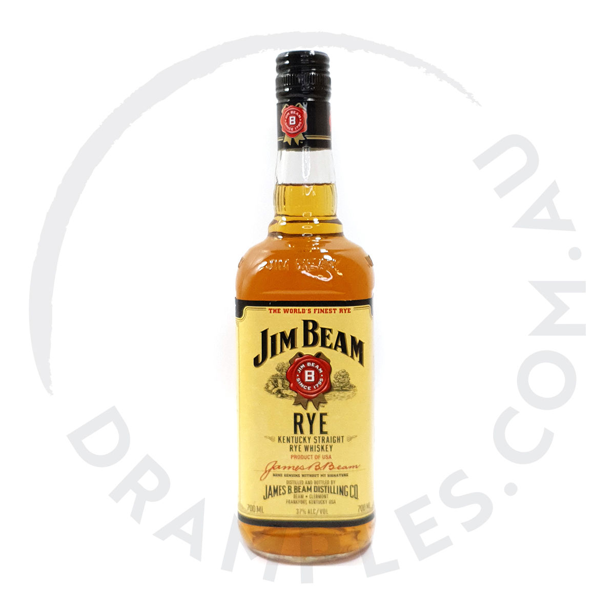 Jim Beam Straight Rye Whiskey Black Top (700ml)
